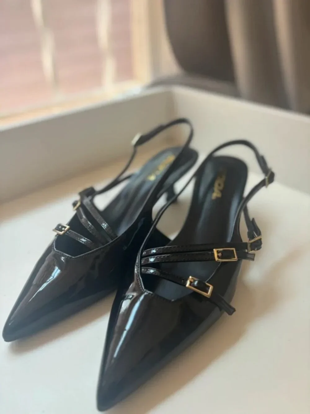 Cute black kitten heels
